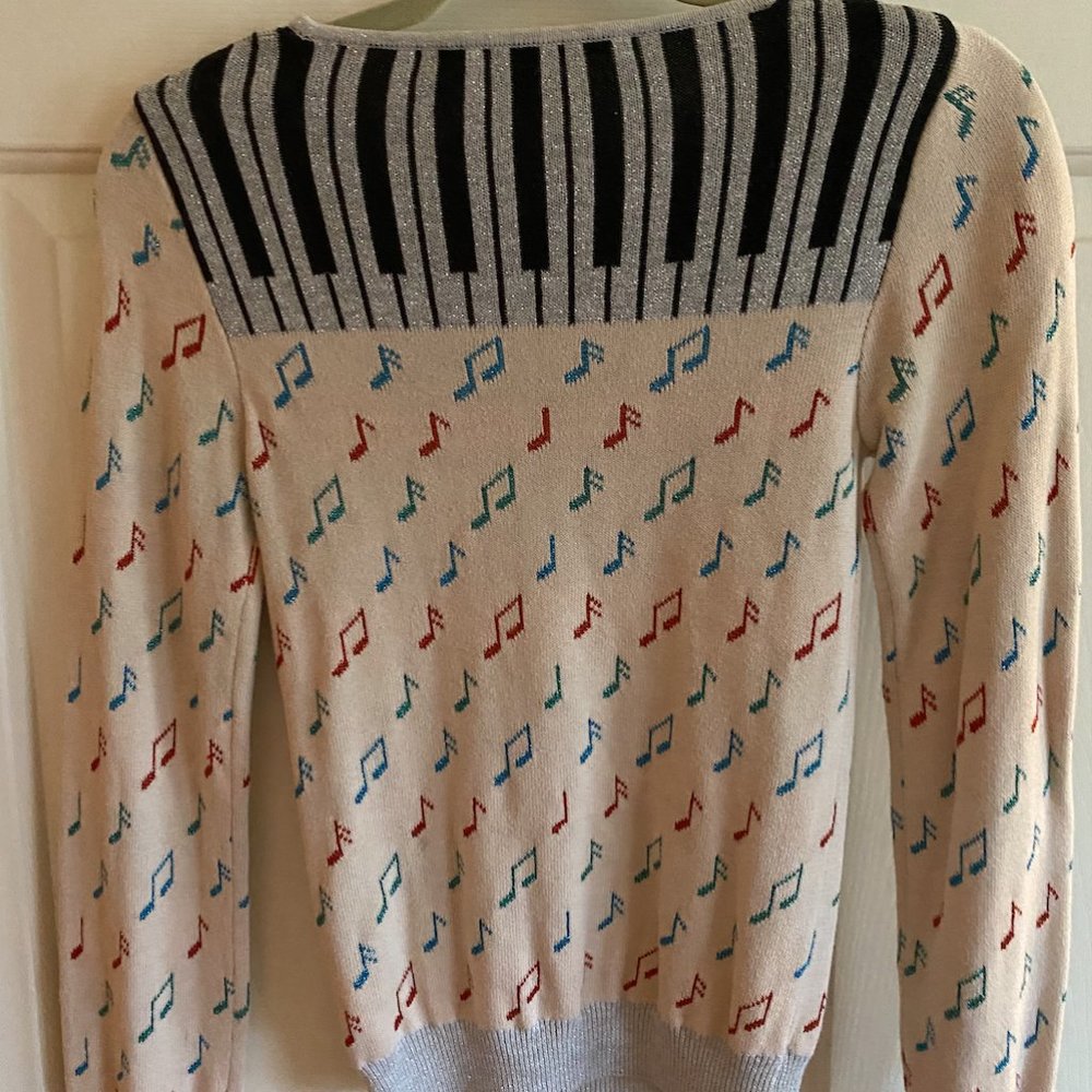 Marc Jacobs Piano Music Musical Note Sweater Knit - Picture 3 of 4